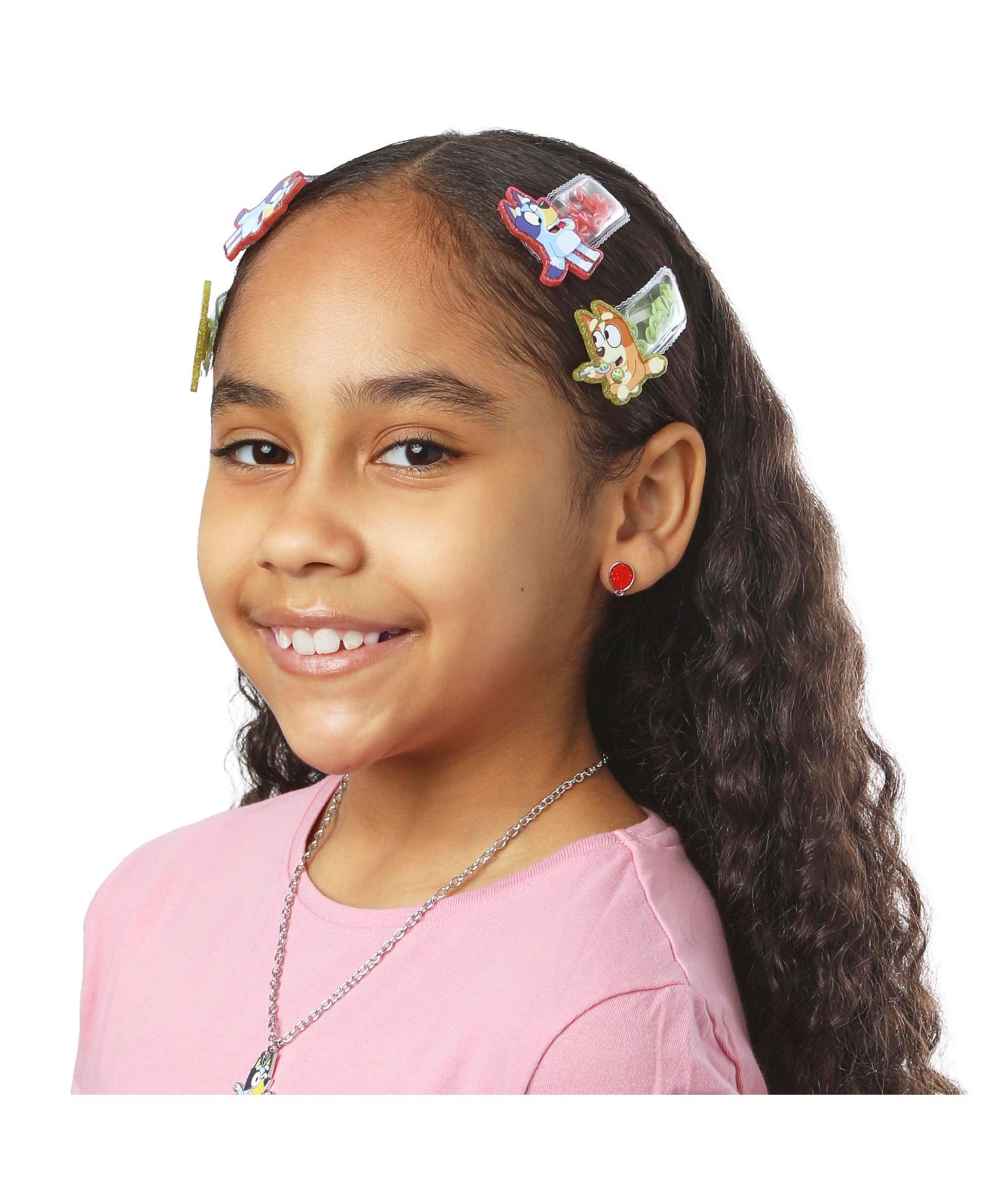 Hair Clip 6-Piece Set Official License, Snap Back Shaker Hair Clips, Bluey Accessories