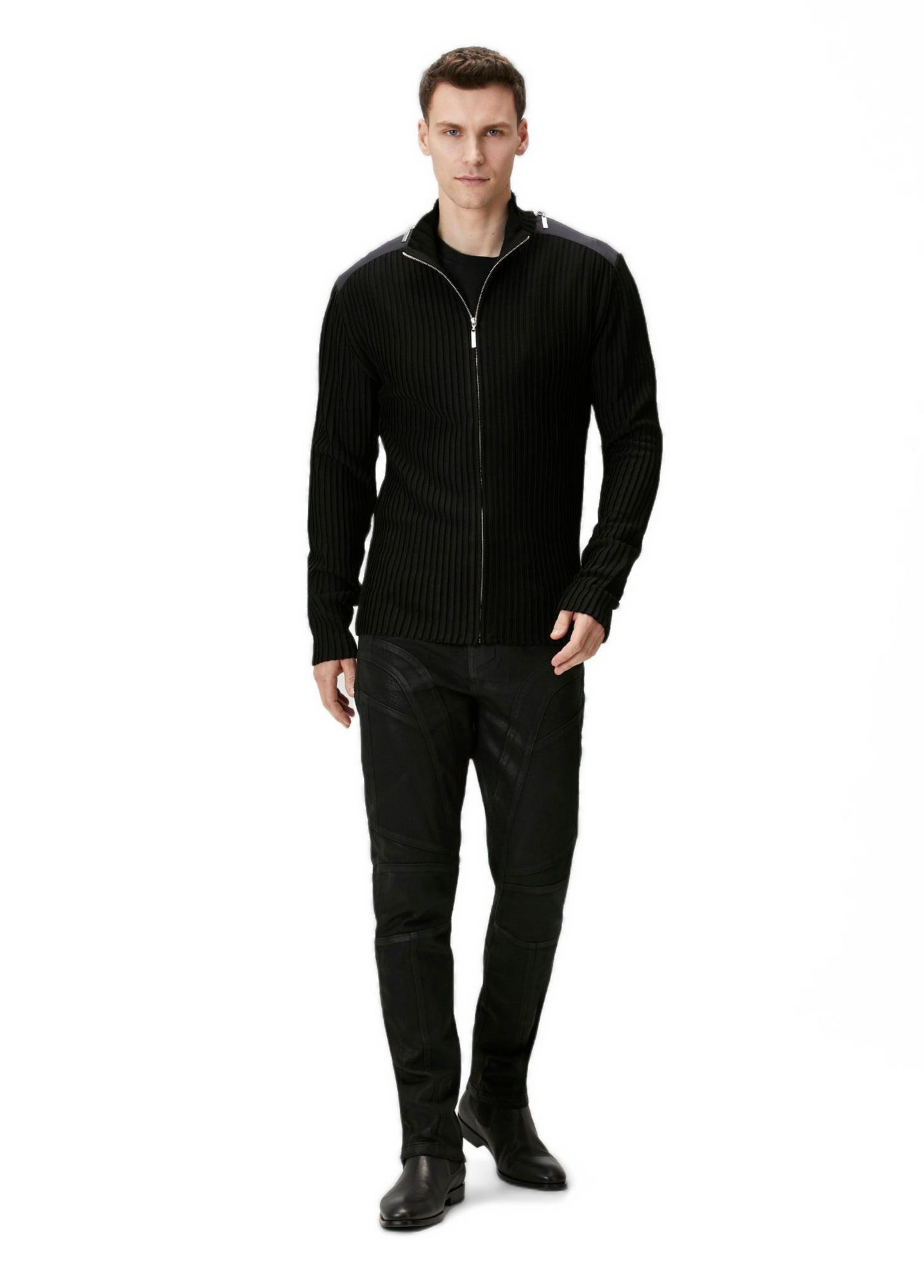 Мужской кардиган PCFG Zip Detail Knit, цвет: Чёрный — фото 3