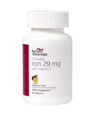 Chewable Iron 29 mg - for Bariatric Surgery Patients - Iron with Vitamin C - No Iron Taste - Ferrous Fumarate - 90 Count