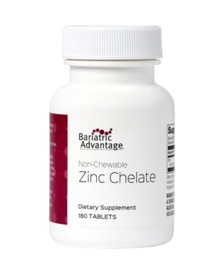 Non Chewable Zinc Chelate Highly Absorbable Zing Arginine and Glycine Tablets for Bariatric Surgery Patients 180 Count