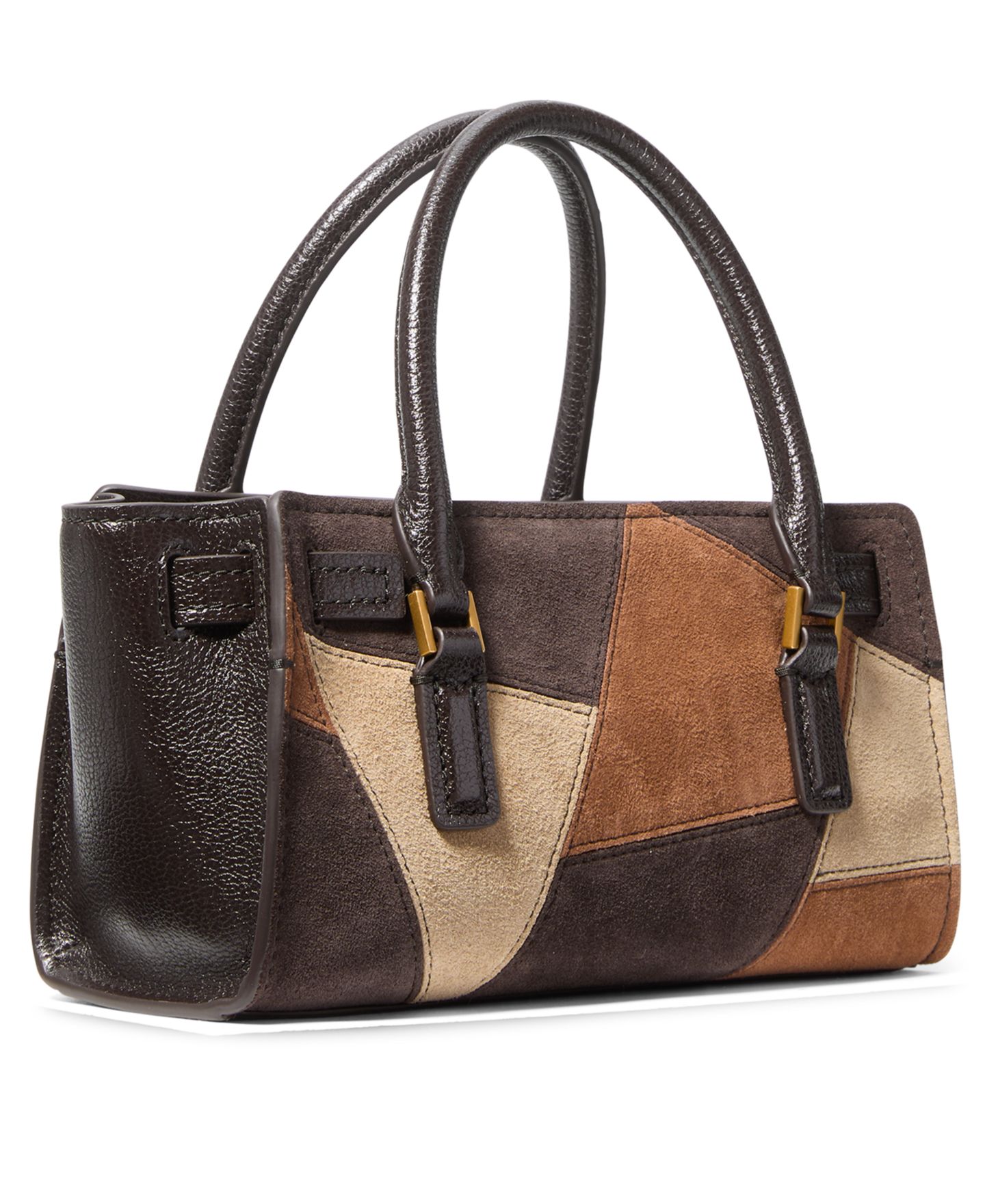 Женская сумка Michael Kors Hamilton Extra-Small East West Satchel Crossbody, цвет: Шоколадный / Хаки — фото 3