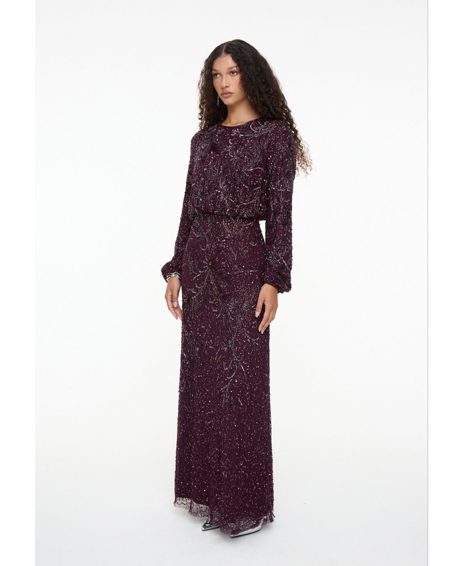 Women's Modest Embellished Sequin Dress