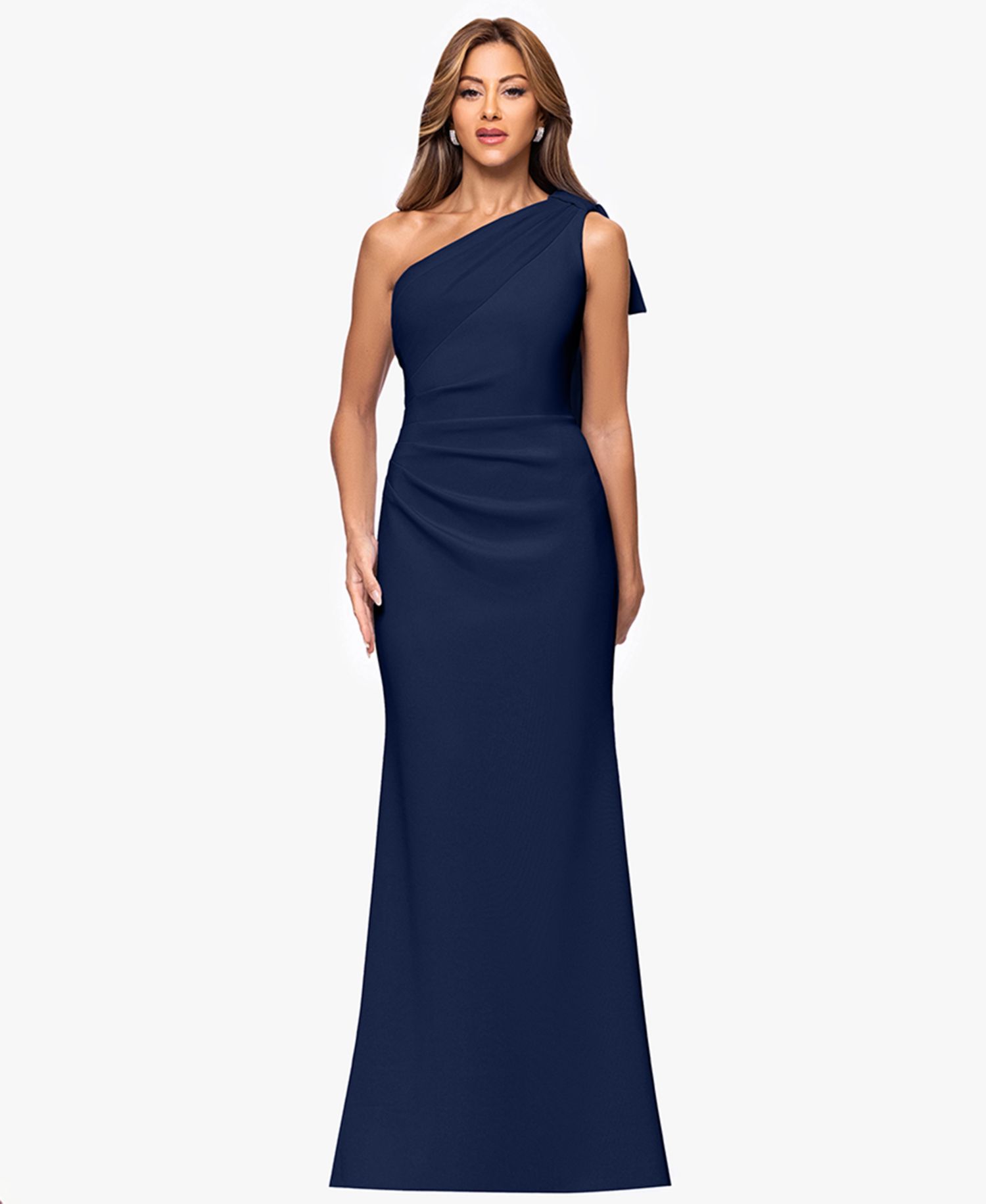 Petite One-Shoulder Ball Gown Dress