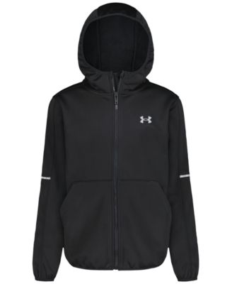Boys' 8-20 Solid Logo Full-Zip Windproof Hooded Jacket