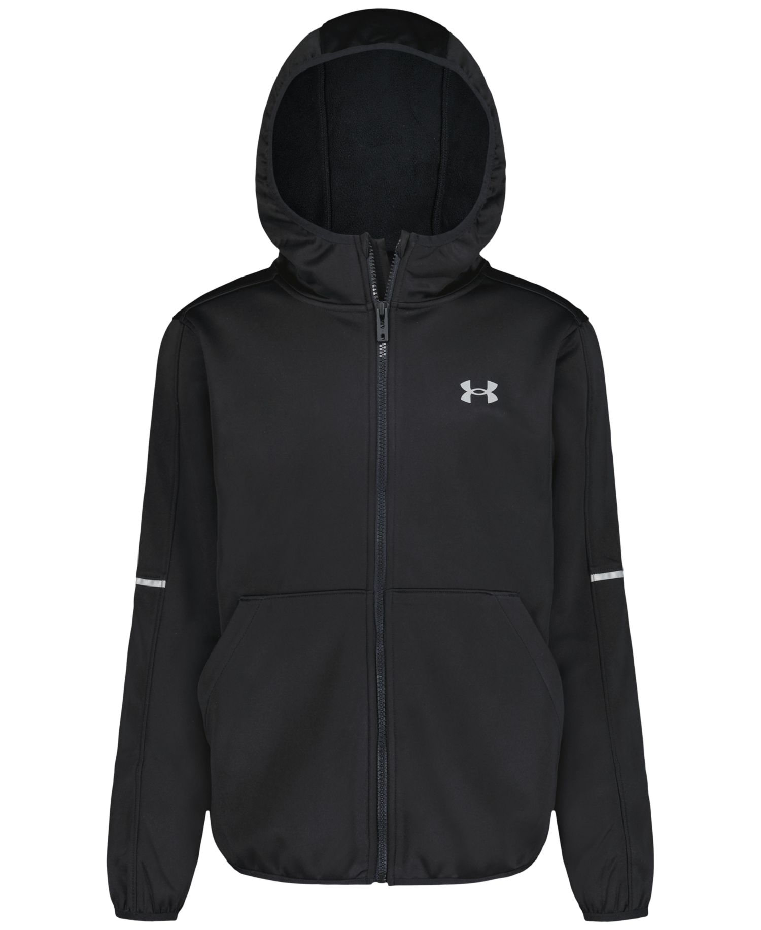 Boys' 8-20 Solid Logo Full-Zip Windproof Hooded Jacket