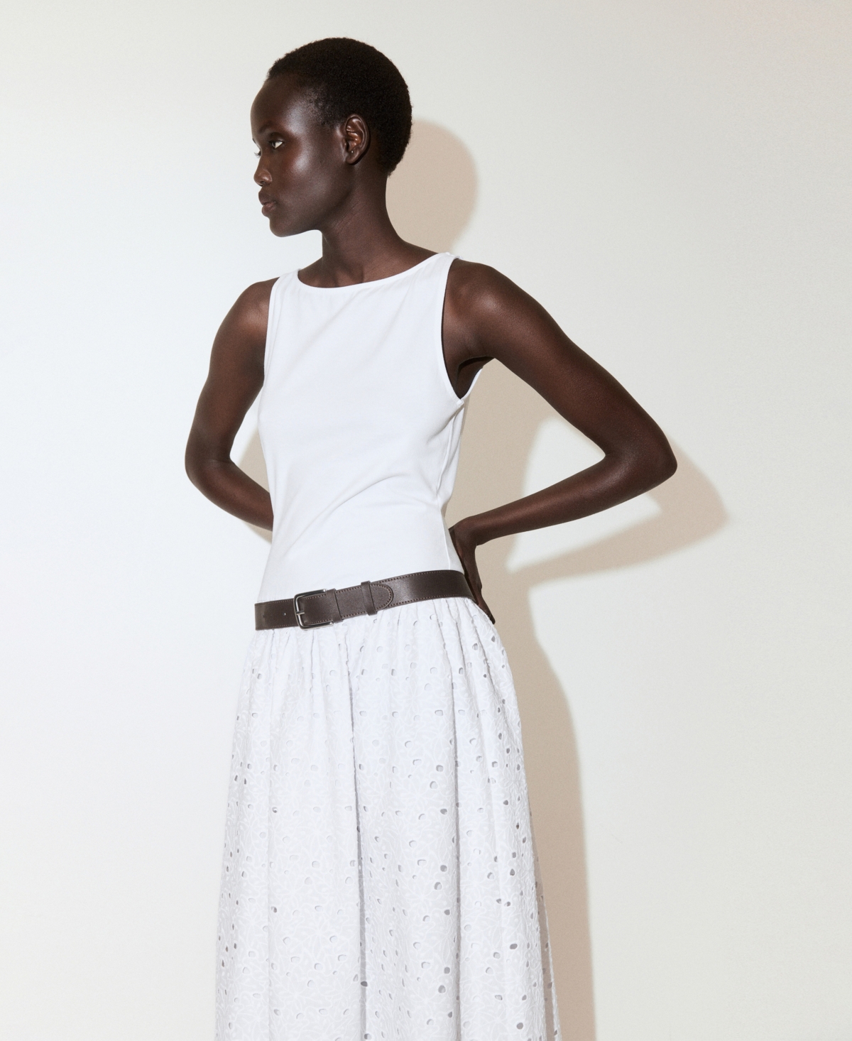 Mango Women's Openwork Embroidery A-Line Dress