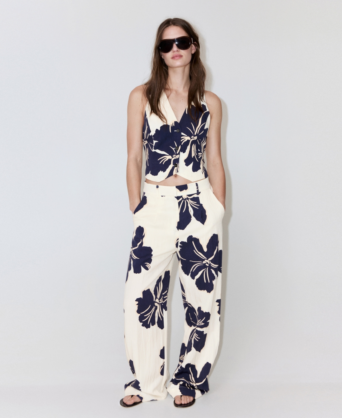 Mango Women's Floral-Printed Lyocell Vest