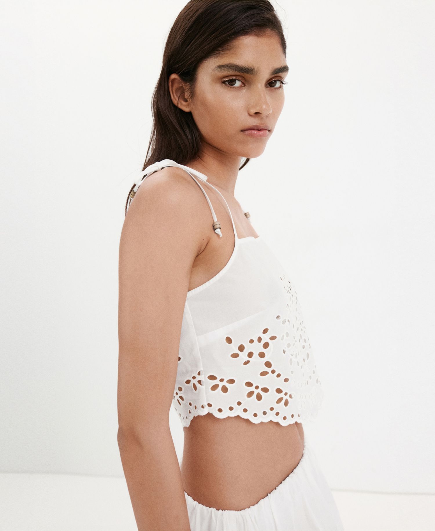 Women's Embroidered Open-Work Top