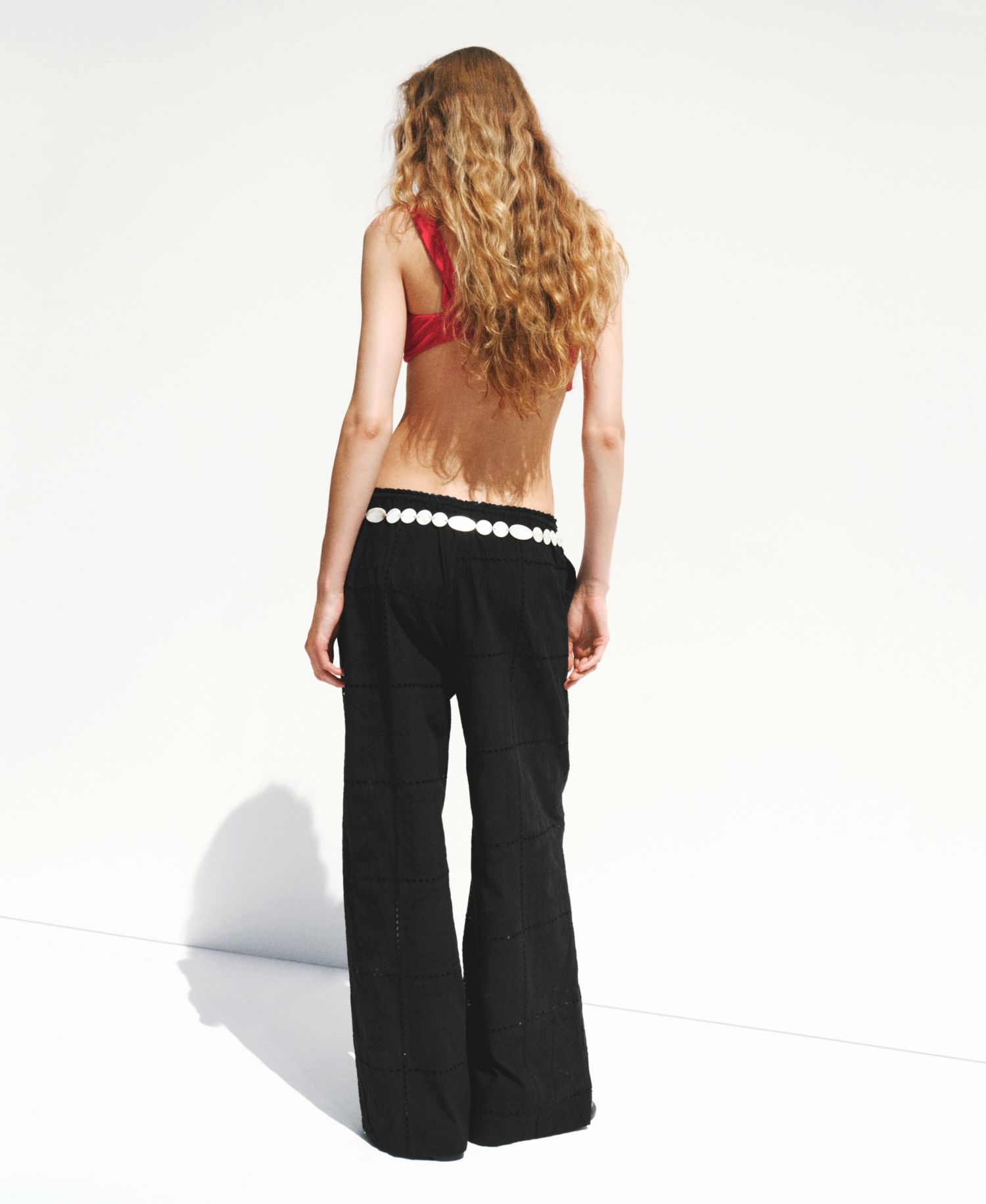 Women's Eyelet Embroidery Cotton Pants