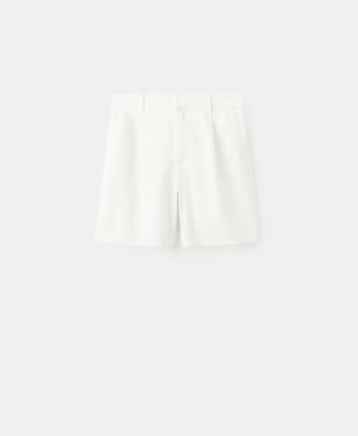 Women's Pleats Mid-Rise Denim Bermuda Shorts