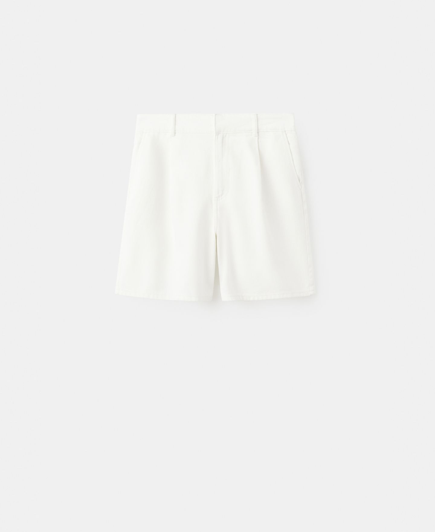 Женские шорты Mango Pleats Mid-Rise Denim Bermuda, цвет: Молочный белый — фото 1