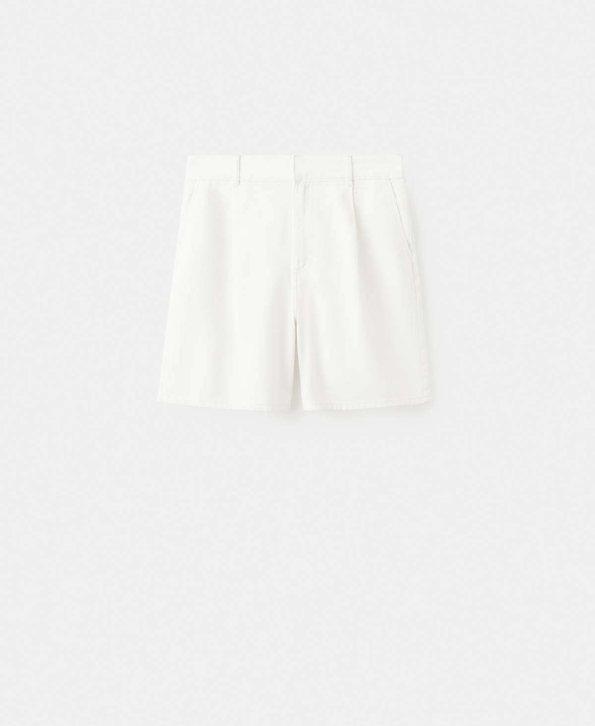 Mango Women's Pleats Mid-Rise Denim Bermuda Shorts