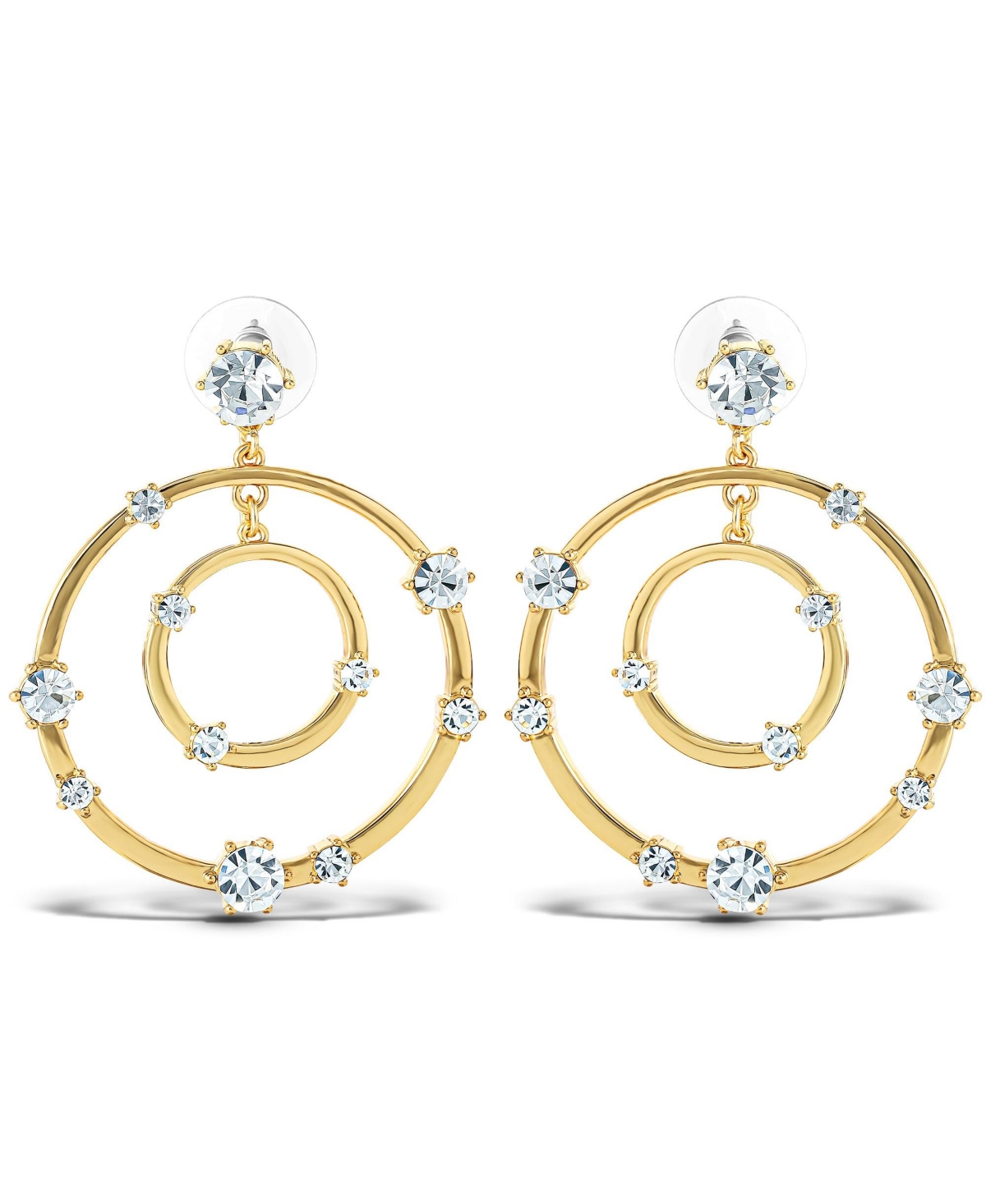 Jessica Simpson Women's Orbital Crystal Drop Earrings - Gold-Tone Hoop Earrings