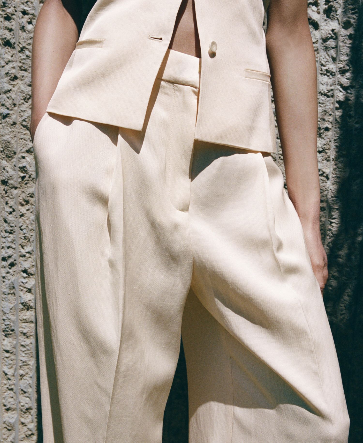 Women's Straight Linen-Blend Pants