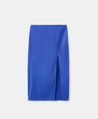 Women's Linen-Cotton-Blend Midi Skirt