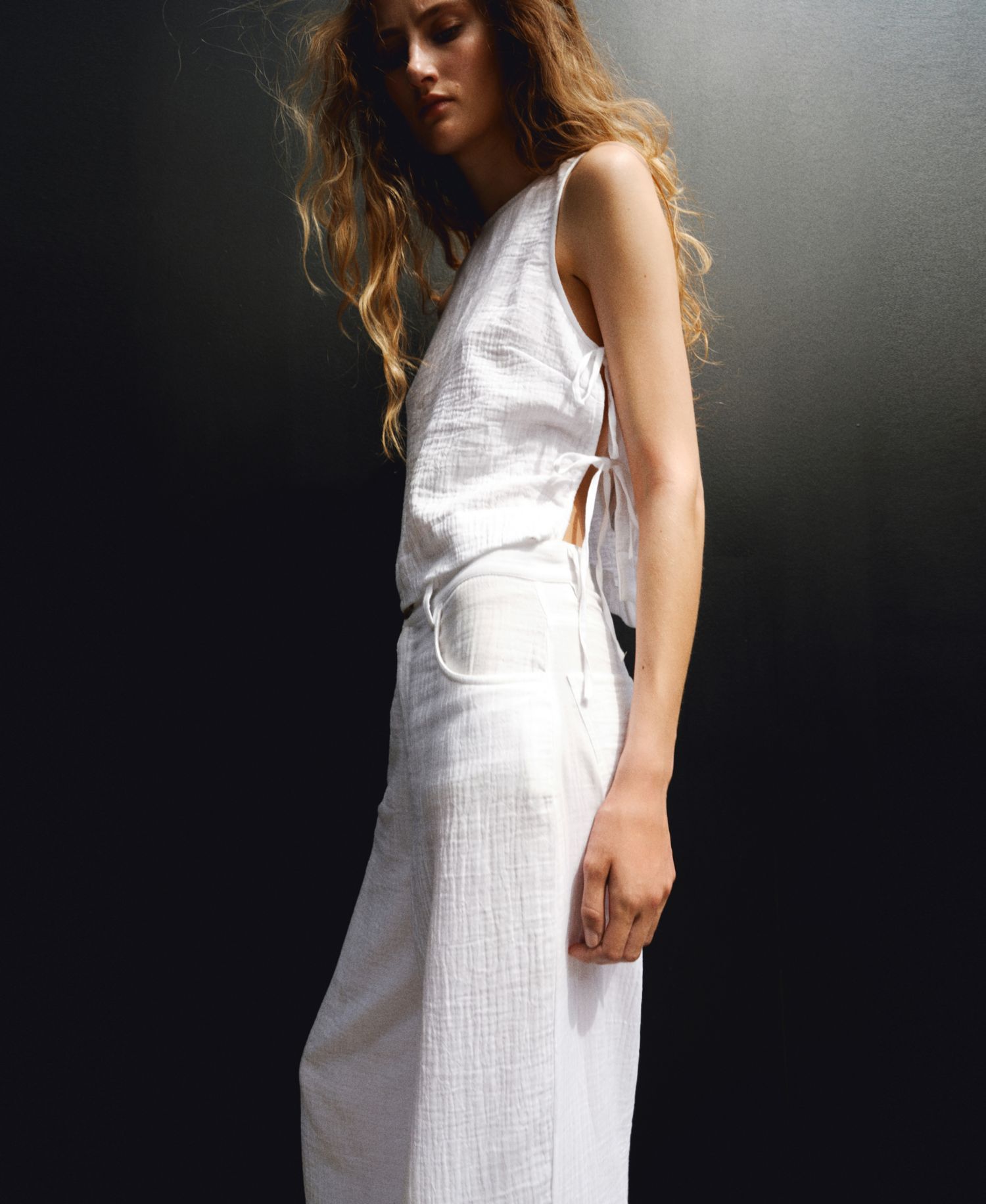 Women's Straight Mid-Rise Double Gauze Pants