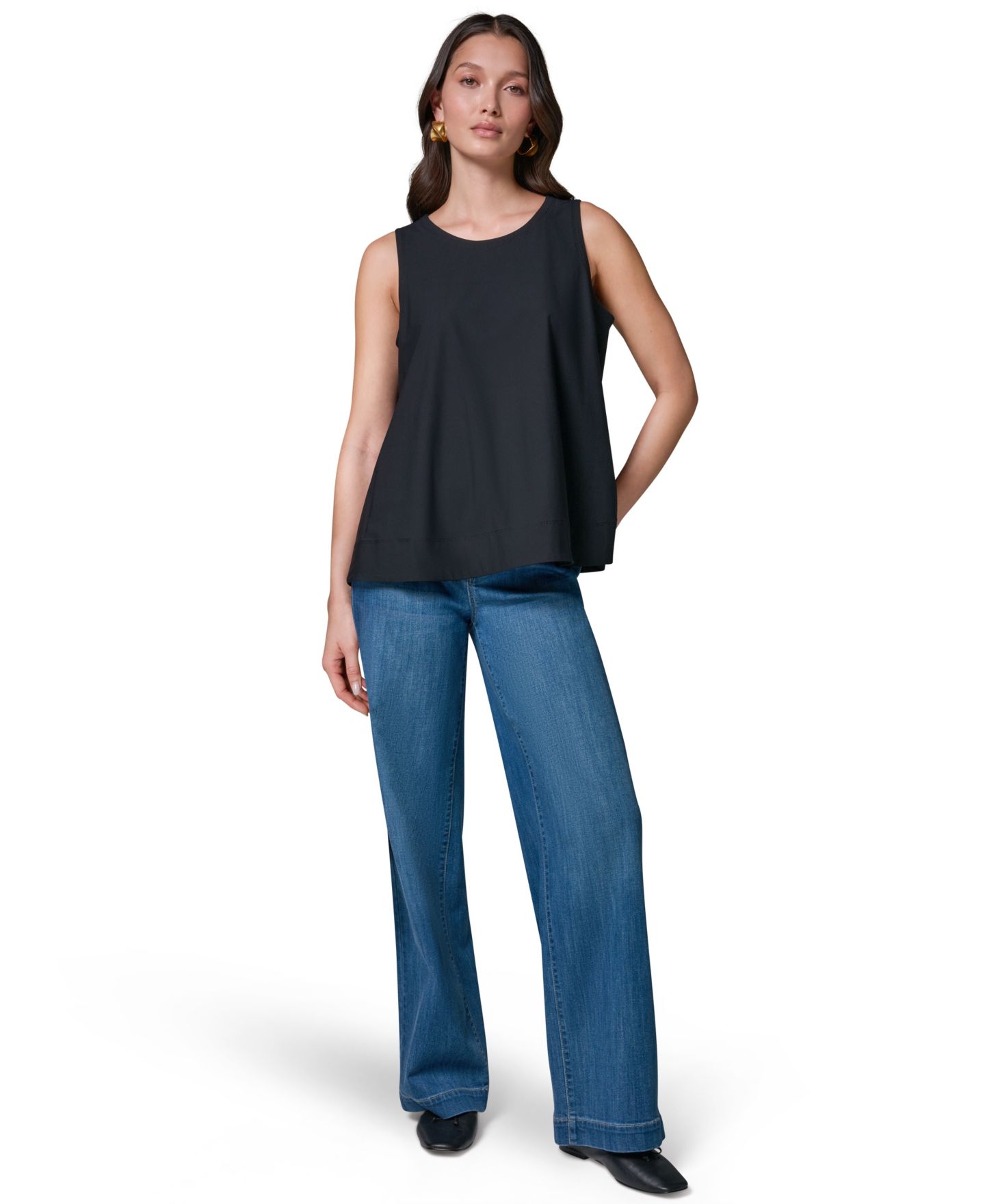 Женский топ Donna Karan Weekend 4-way Stretch Knit Sleeveless Top, цвет: Чёрный — фото 2