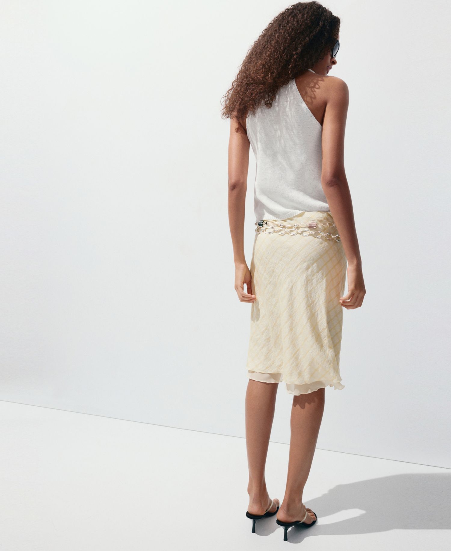 Women's Checked Midi Skirt