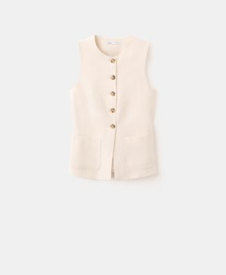 Women's Buttons And Pockets Vest