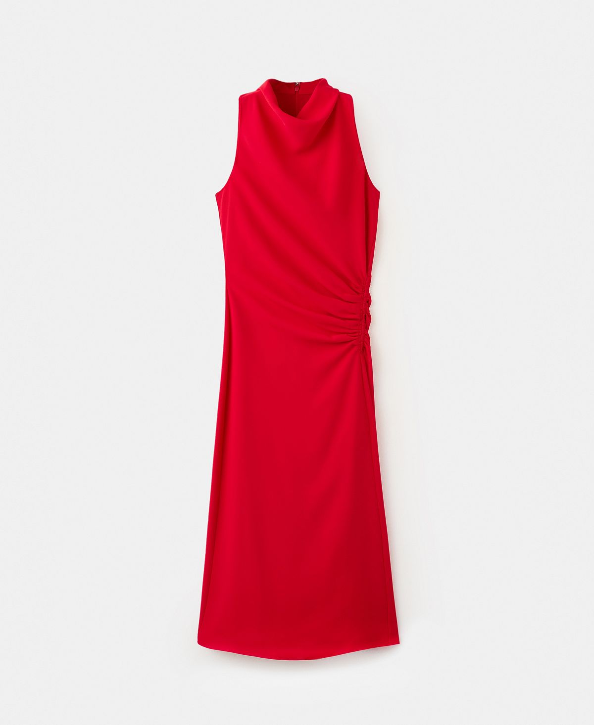 Mango Women's Draped Neckline Ruched Dress view 1 — MAYCSS fashion products