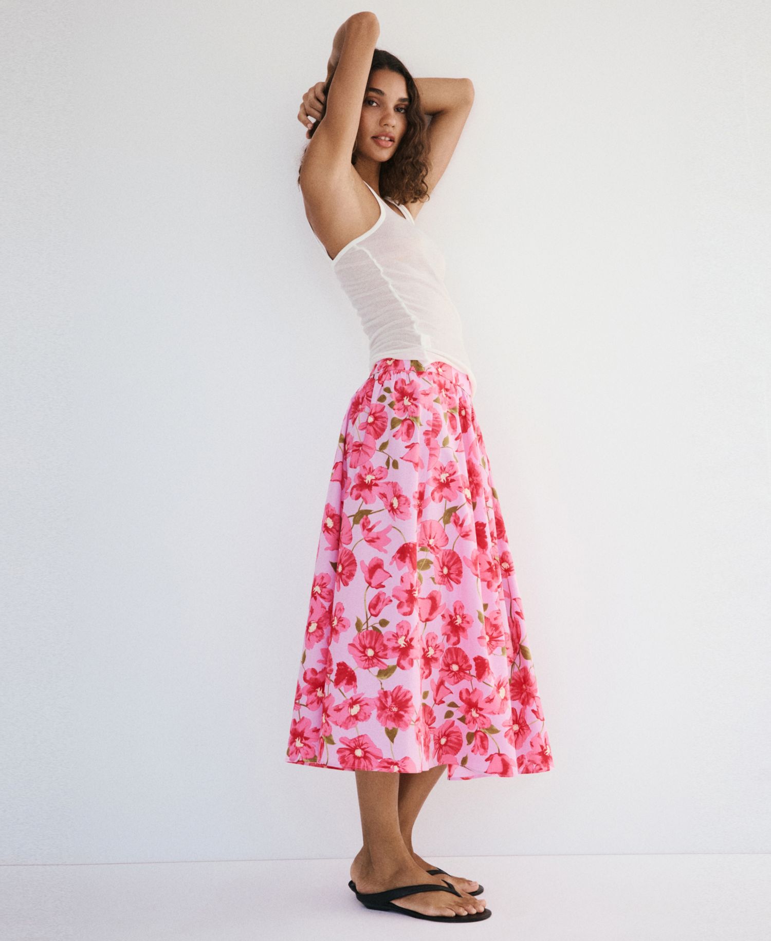 Women's Cotton Midi Skirt