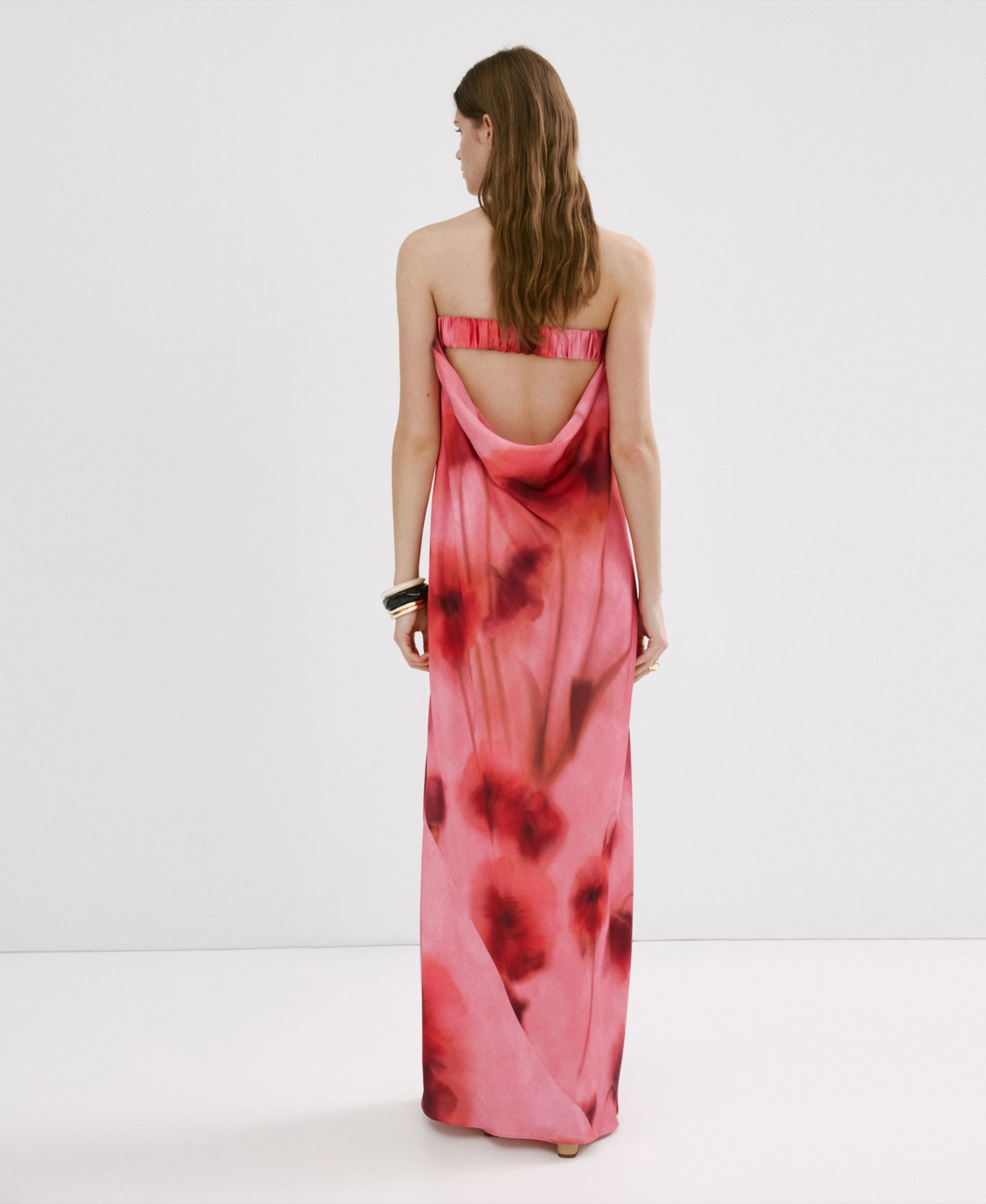 Women's Strapless Floral Dress