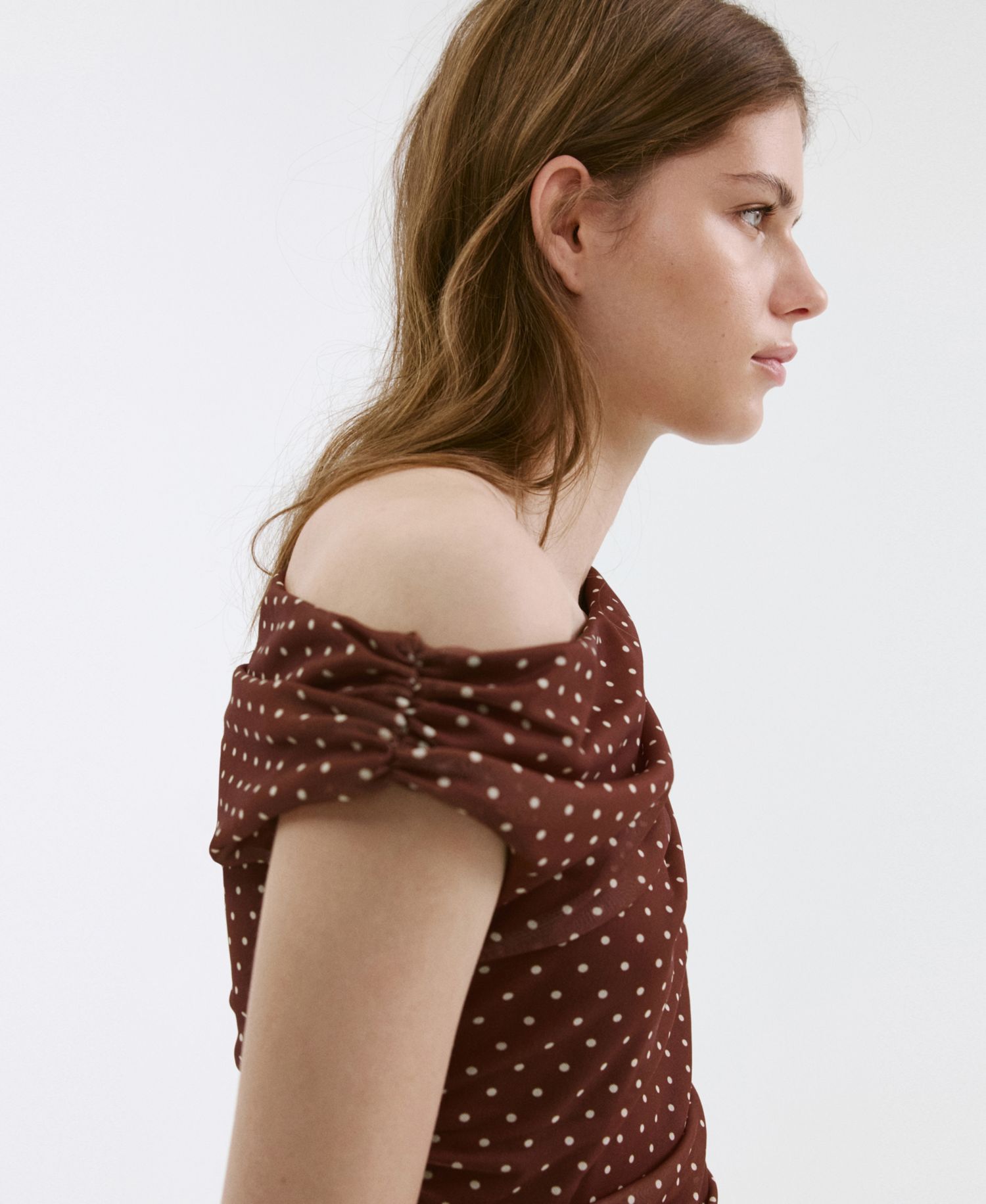 Women's Fitted Polka-Dot Midi Dress