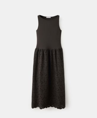 Women's Lace Accents Embroidered Combined Dress