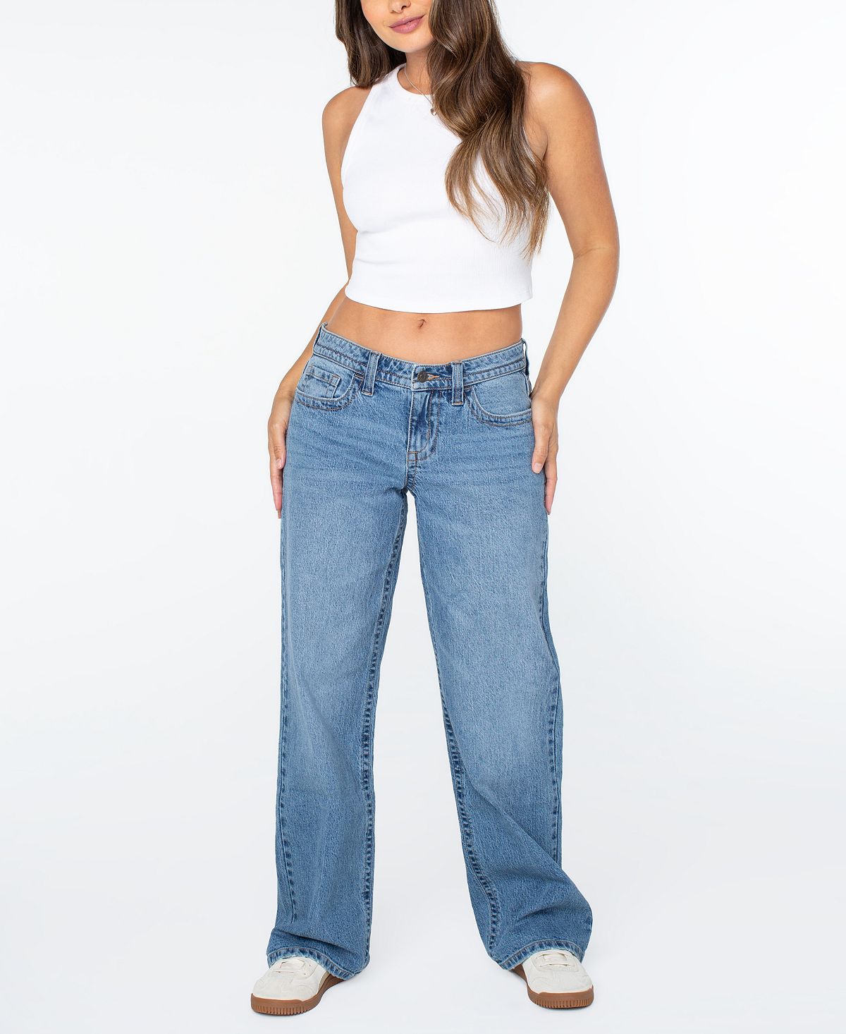 Celebrity Pink Juniors' Low-Rise Baggy Straight Jeans view 4 — MAYCSS fashion products