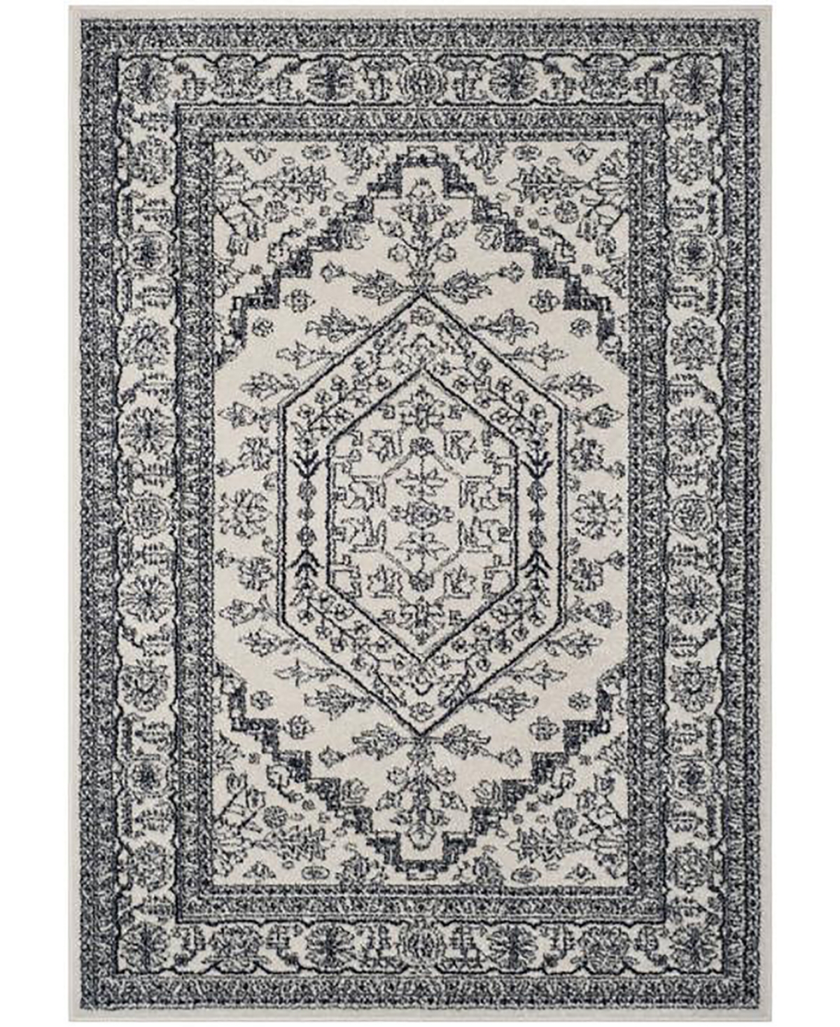 Safavieh Adirondack 108 Ivory and Navy 5'1" x 7'6" Area Rug
