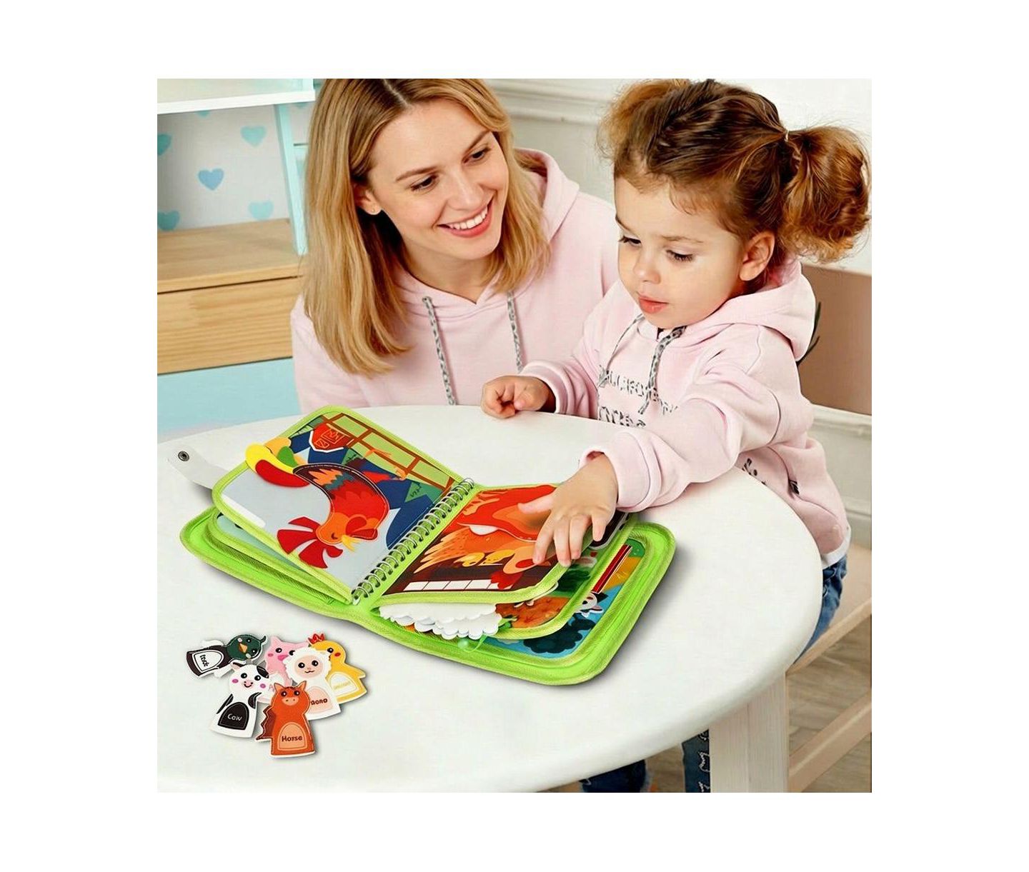 Детская игрушка Cowin Montessori Farm Busy Book, 10-Page Interactive Book, Ages 1+ — фото 6