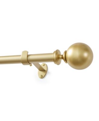 Cordelia 1-Inch Adjustable Decorative Single Curtain Rod with Globe Ball Finials