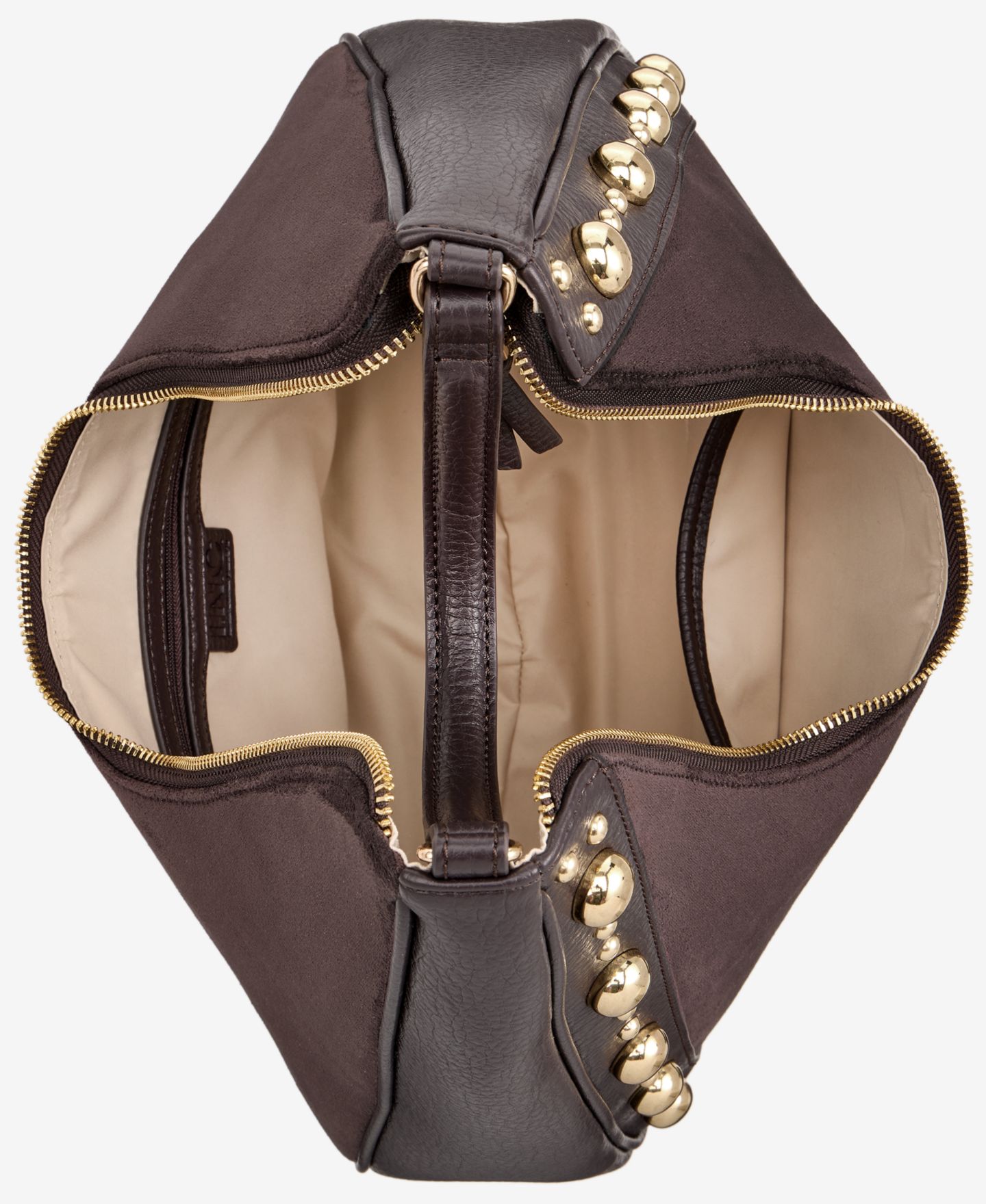 Женская сумка I.N.C. International Concepts Kyel Faux Suede Studded Hobo, цвет: Шоколадный сливовый — фото 4