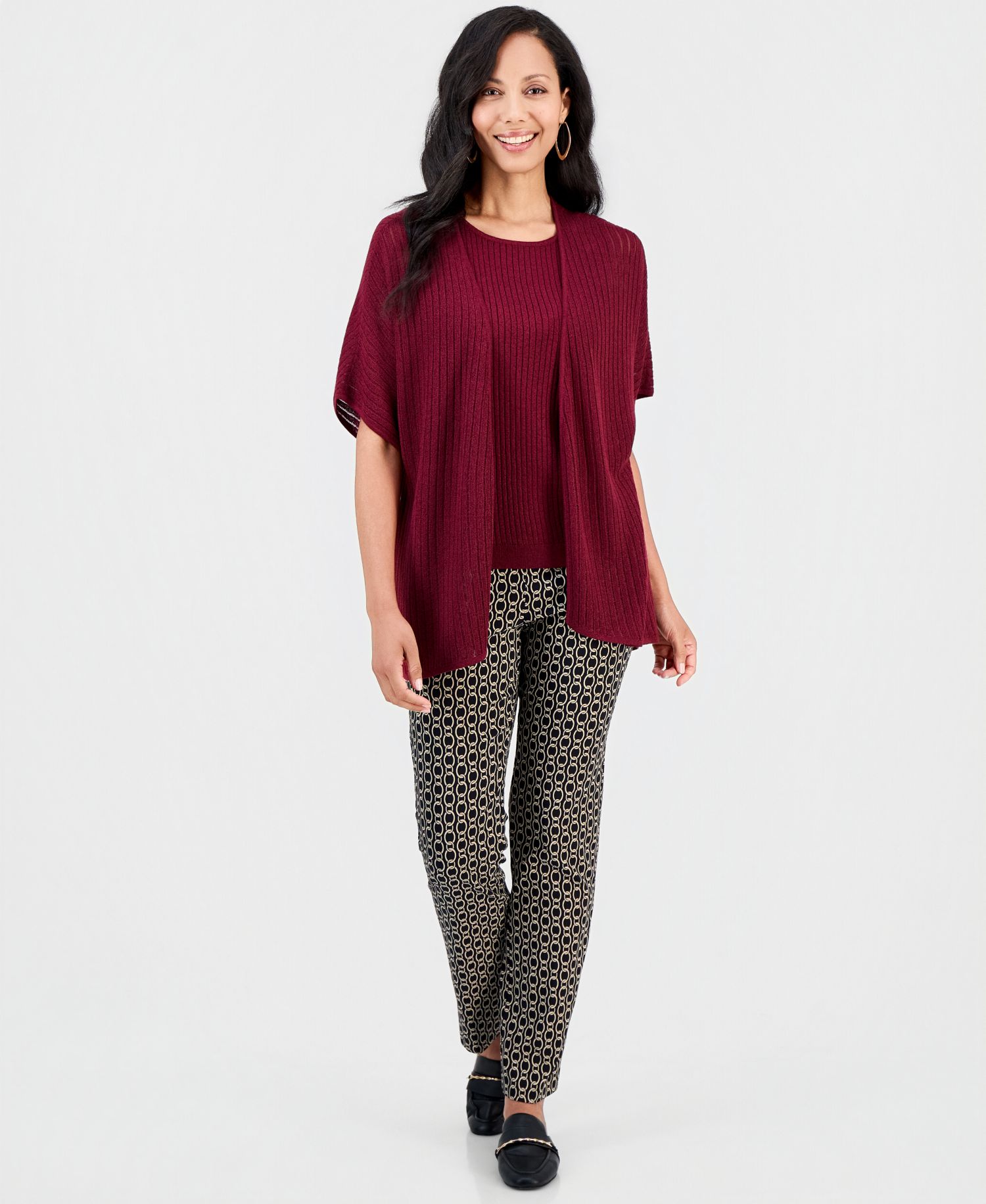 Women's Sparkle Pointelle Sweater Tank Top