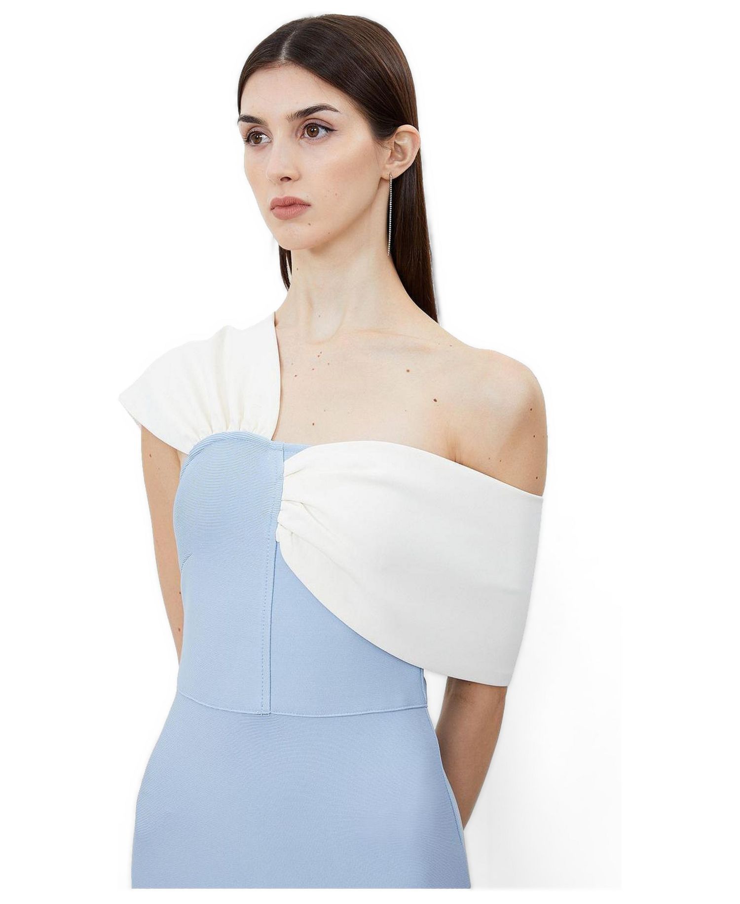 Women's Asymmetric Strap Knit Midi Dress