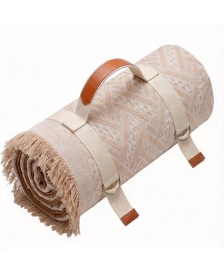 Outdoor Picnic Blanket Waterproof Woven Boho Mat Beach Towel Yoga Park Garden Festival Ground Cover 80"x80