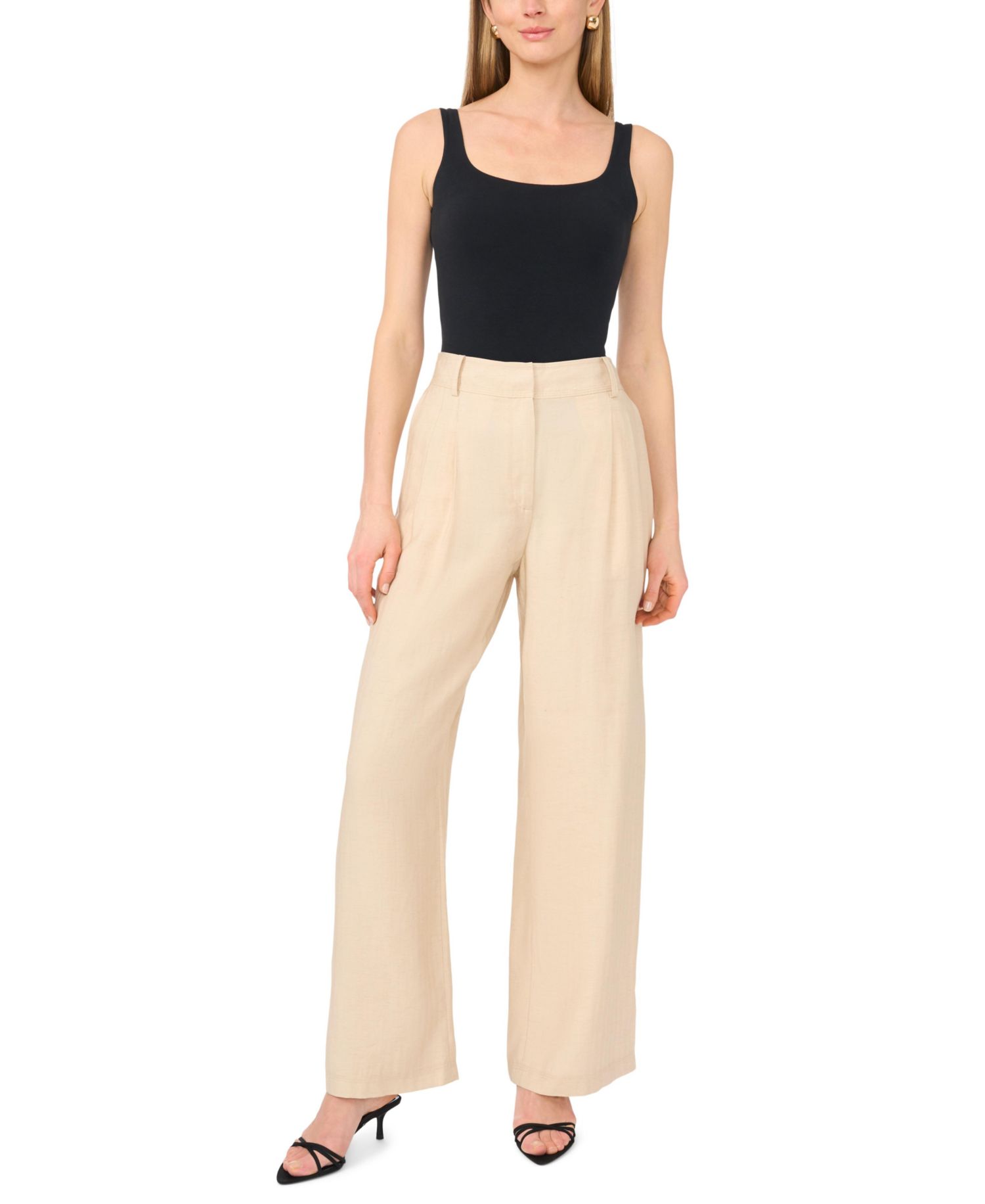 Women's Pleated Wide-Leg Pants