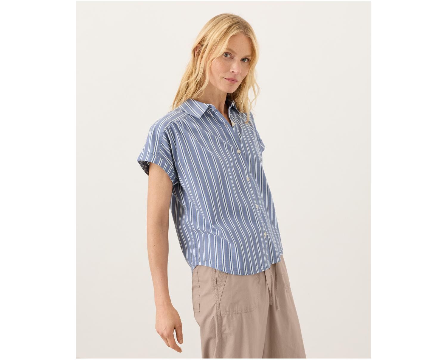 Women's All Day Poplin Shirred Shirt