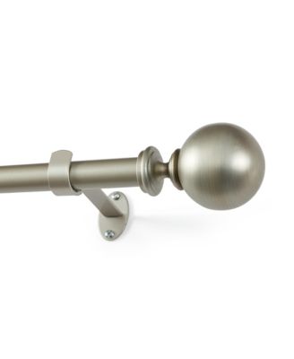Cordelia 1-Inch Adjustable Decorative Single Curtain Rod with Globe Ball Finials