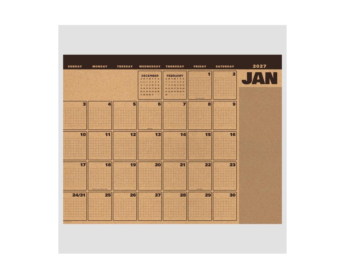 Tf Publishing Paper Goods 2027 Trail Timber Medium Desk Pad Monthly Blotter Calendar