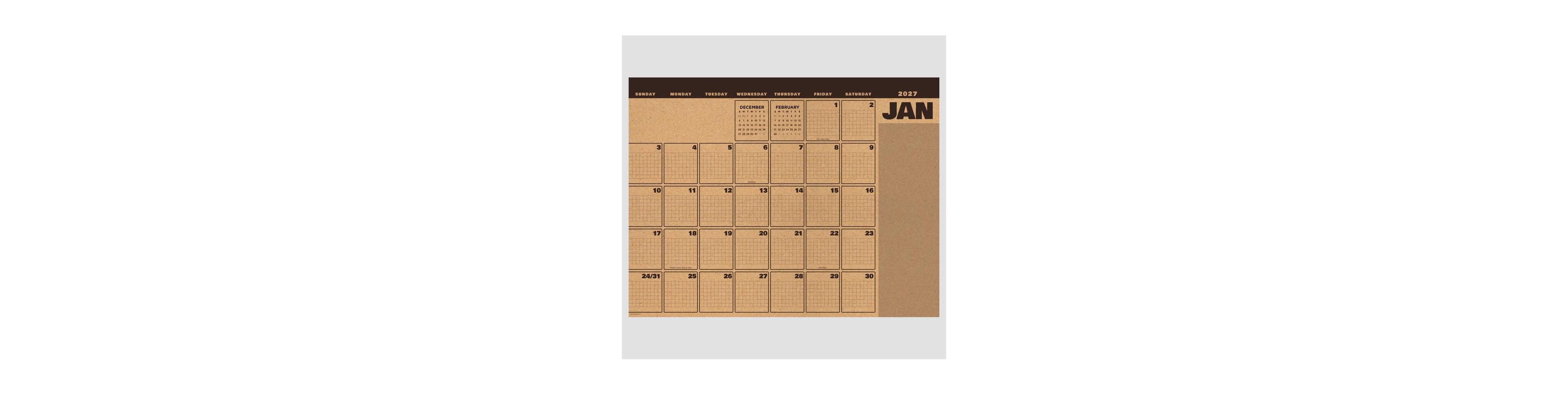 Tf Publishing Paper Goods 2027 Trail Timber Medium Desk Pad Monthly Blotter Calendar