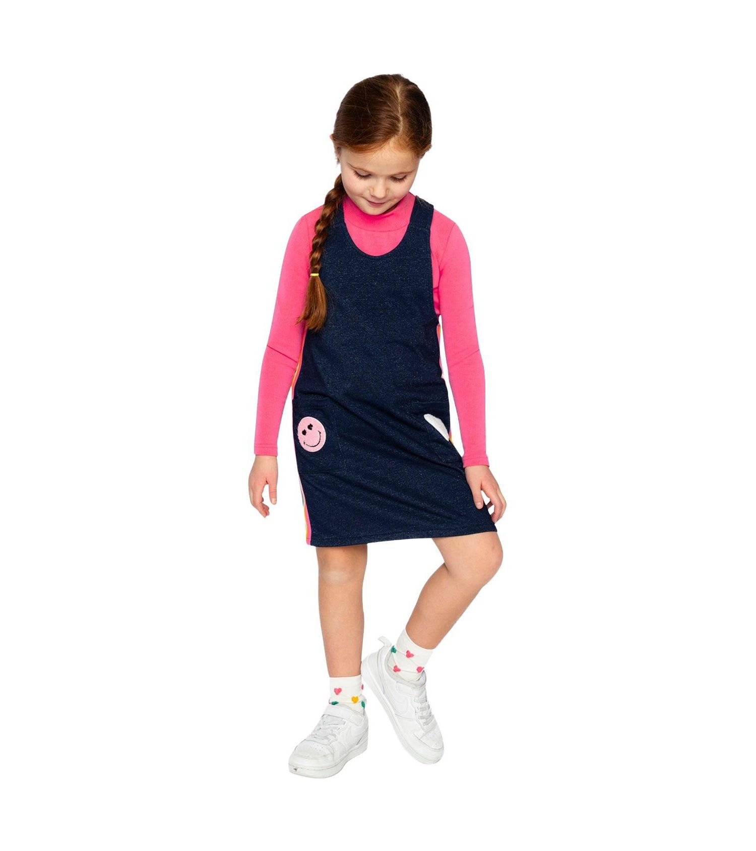 Big Girls 6-14 Brushed Rib Mock Neck Top