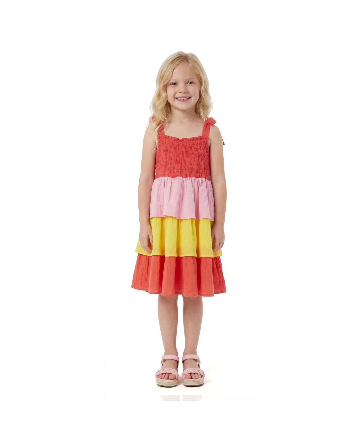 Платье Andy & Evan 2T To 6X Gauze layered dress для девочек-малышей, цвет: Красный — фото 3