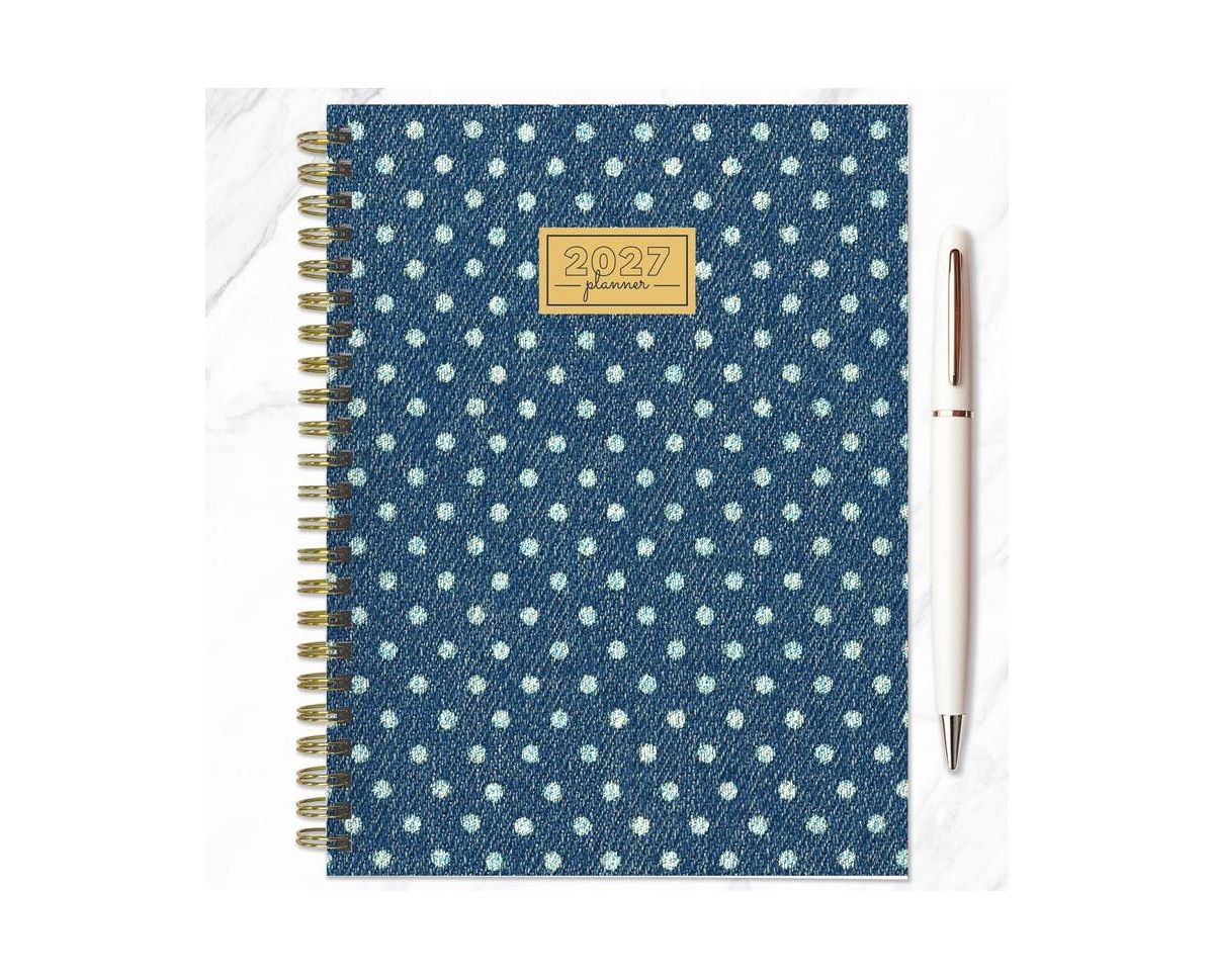 Tf Publishing Paper Goods 2027 Denim Dots Medium Weekly Monthly Planner