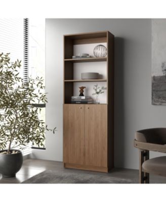 Bookcase with Open Storage and 2 Doors