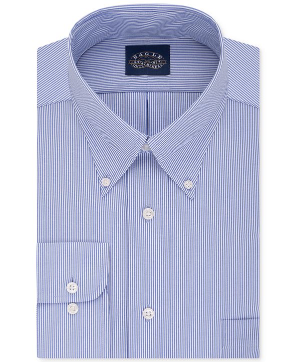 Eagle Men's Big & Tall ClassicFit Stretch Collar NonIron Blue Stripe Dress Shirt & Reviews