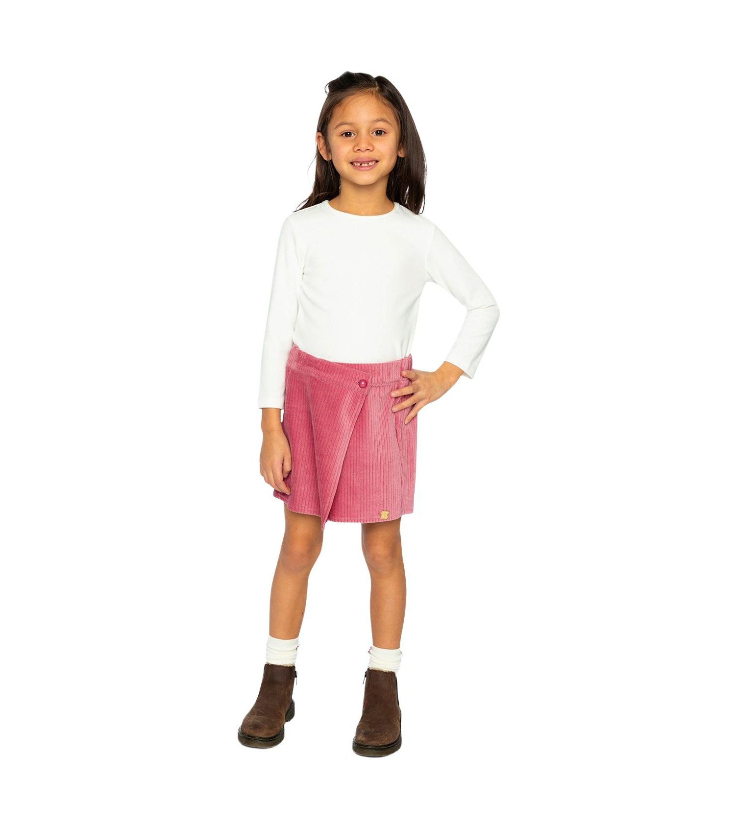 Big Girls 6 -14 Brushed Rib Crew Neck Top