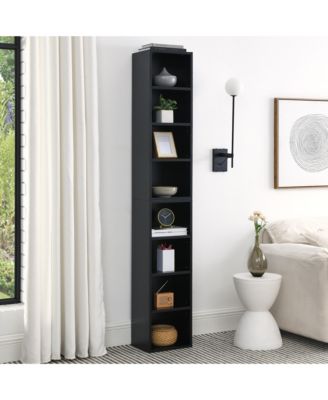 70.9 Inch 8-Tier Detachable Adjustable Slim Media Storage Tower Home Narrow Bookcase