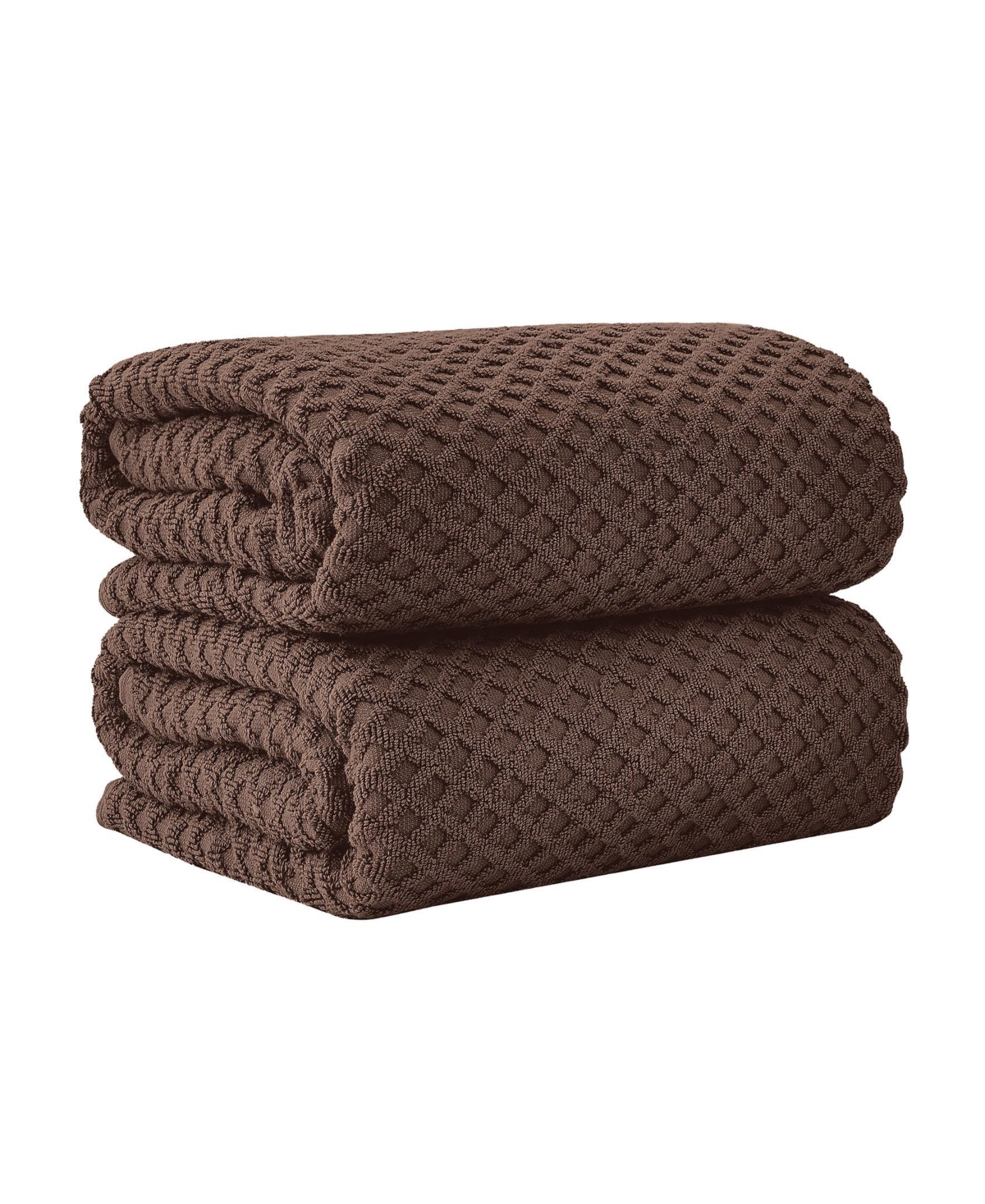 Linery & Co. Quick-Drying Cotton Diamond Waffle Textured 2-Piece Bath Sheet Set