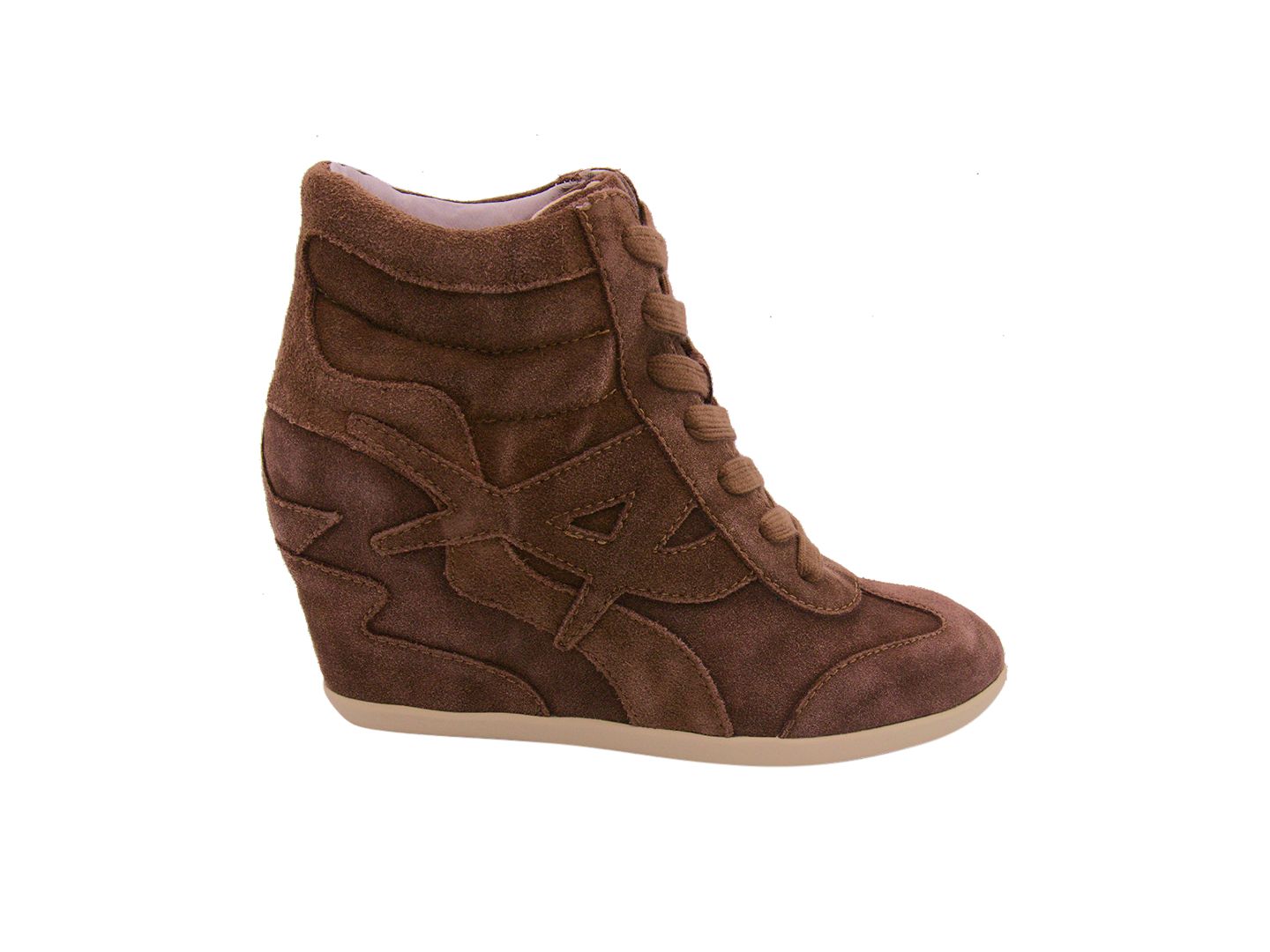 Женские кроссовки ASH Boradia Wedge, цвет: Каштановый потёртый замшевый — фото 2